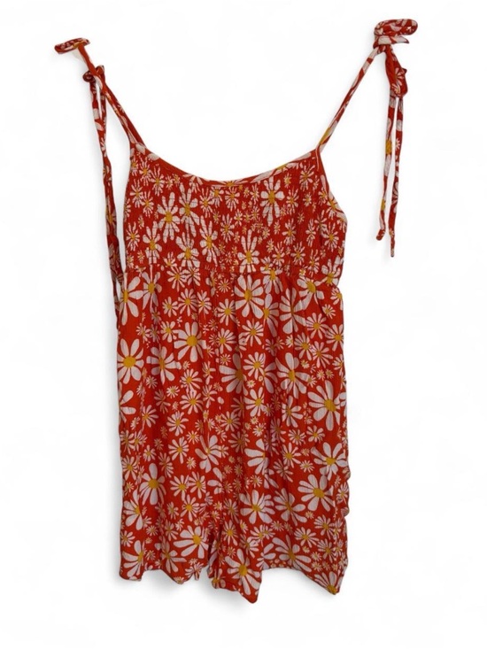 Urban Outfitters Pants - Urban Outfitters Red Daisy Tie-Shoulder Romper